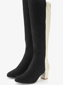 Bottes avec tige longe effet bicolore