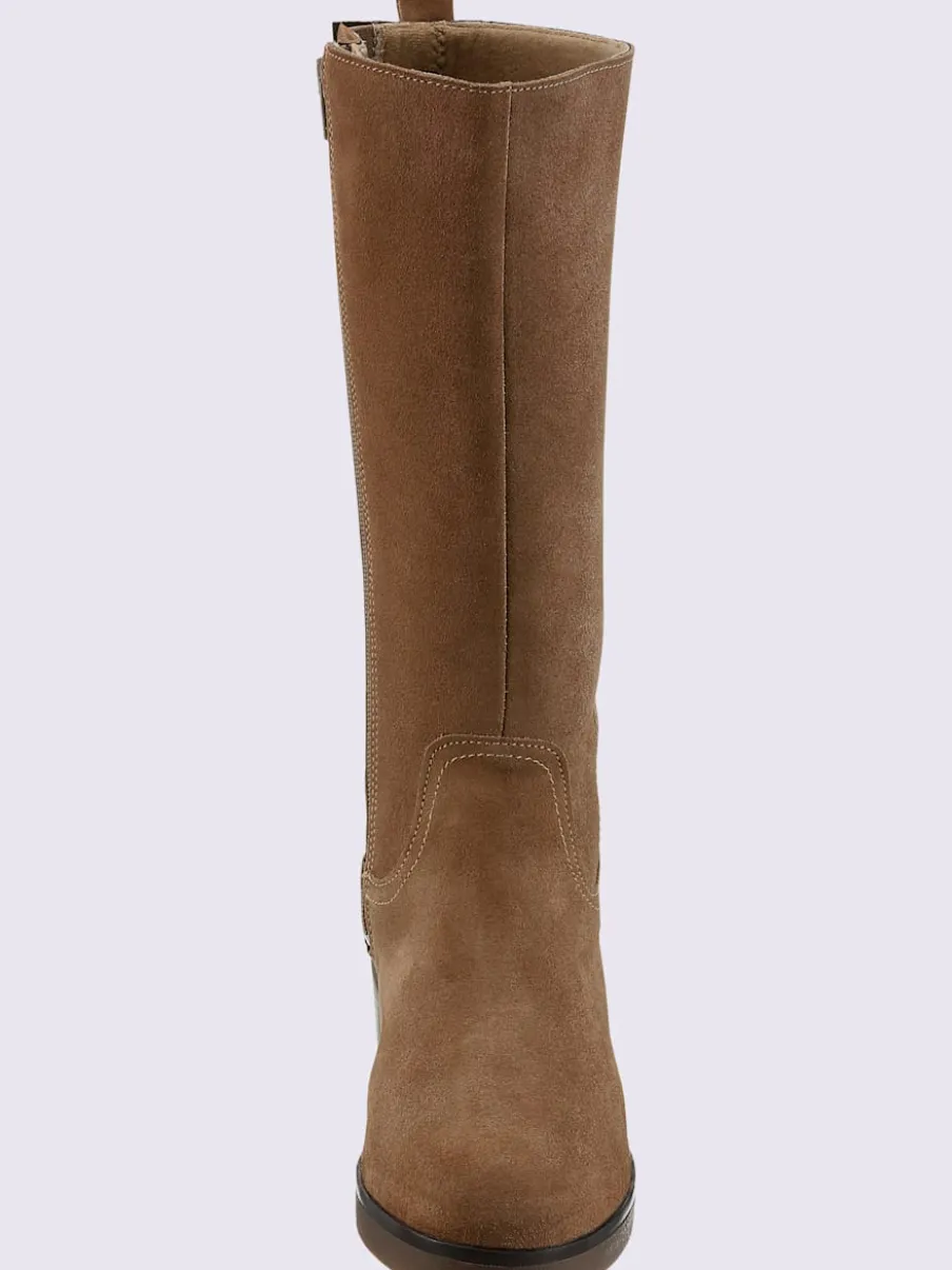 Bottes cuir velours de vache.