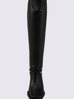 Bottes mélange de cuir et synthétique