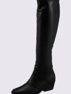 Bottes mélange de cuir et synthétique