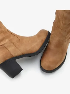 Bottes pour jambe large talon bottier confortable et tige large