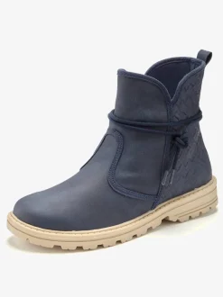 Bottines avec liens à nouer raffinés et motif structuré tendance