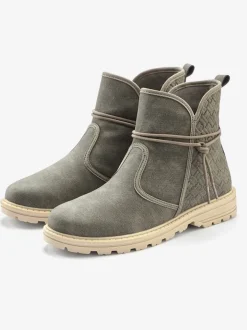 Bottines avec liens à nouer raffinés et motif structuré tendance