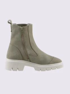 Bottines cuir velours de vache.