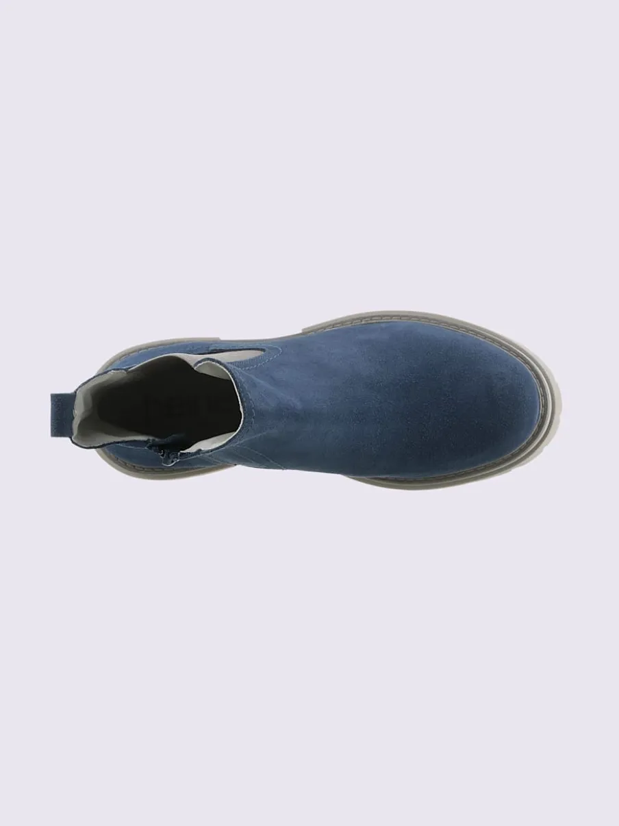 Bottines cuir velours de vache.