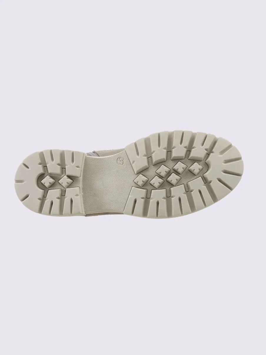 Bottines cuir velours de vache.