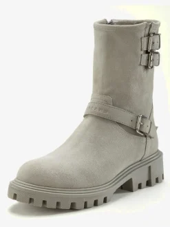 Bottines en cuir velours de qualité avec semelle profilée tendance