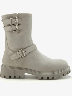 Bottines en cuir velours de qualité avec semelle profilée tendance