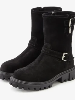 Bottines en cuir velours de qualité avec semelle profilée tendance