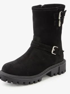 Bottines en cuir velours de qualité avec semelle profilée tendance