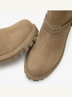 Bottines en cuir velours de qualité avec semelle profilée tendance