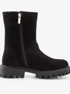 Bottines en cuir velours de qualité avec semelle profilée tendance