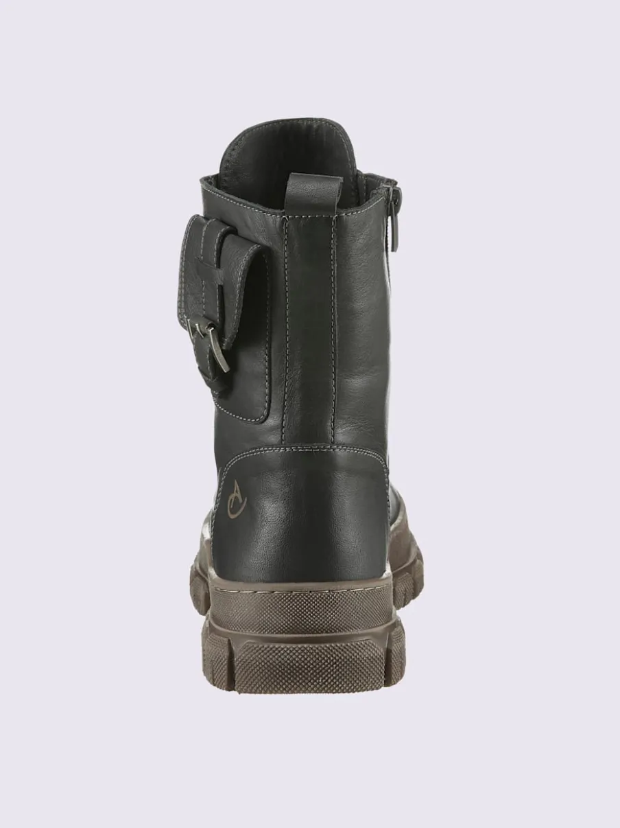 Bottines à lacets cuir nappa de vache