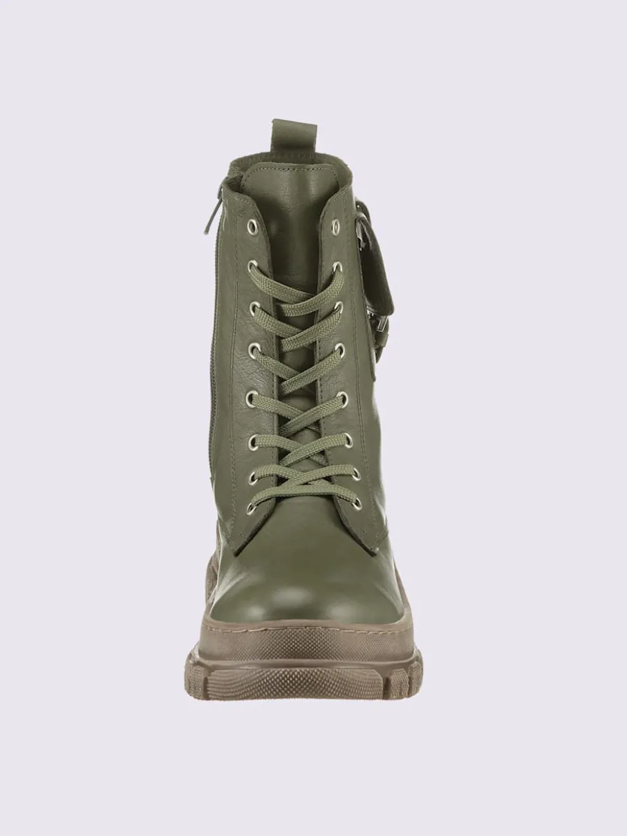 Bottines à lacets cuir nappa de vache