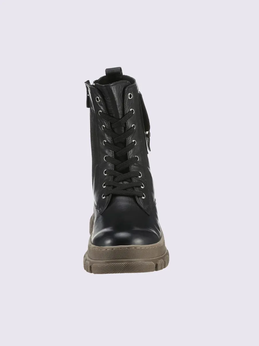 Bottines à lacets cuir nappa de vache