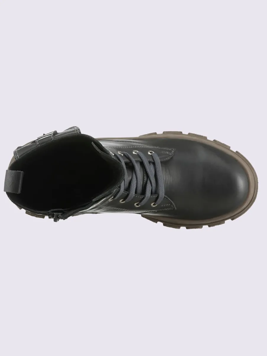 Bottines à lacets cuir nappa de vache