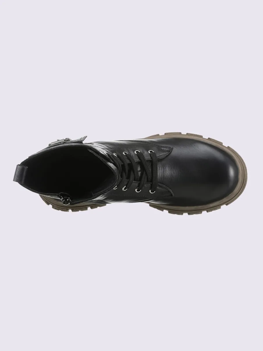 Bottines à lacets cuir nappa de vache