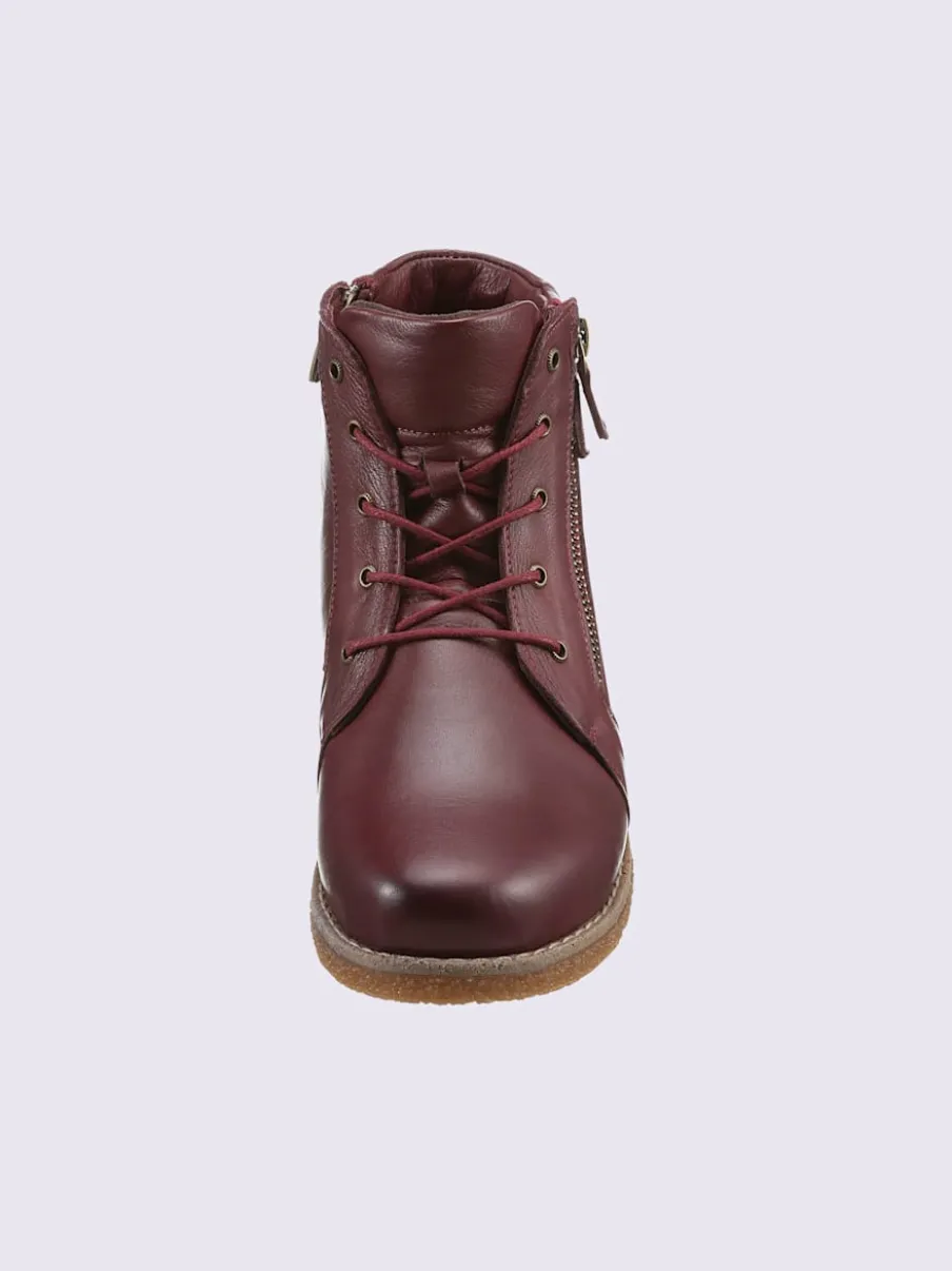 Bottines à lacets cuir nappa de vache