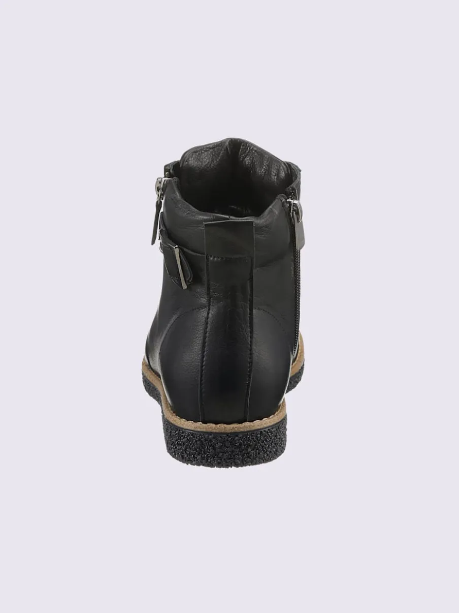 Bottines à lacets cuir nappa de vache