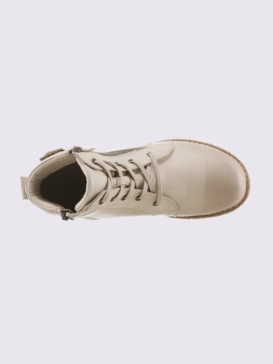 Bottines à lacets cuir nappa de vache