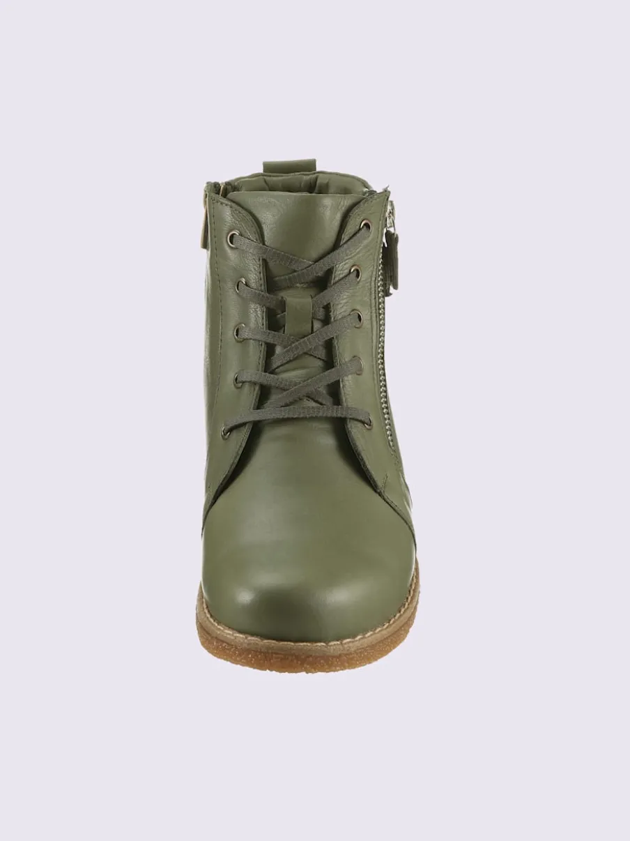Bottines à lacets cuir nappa de vache
