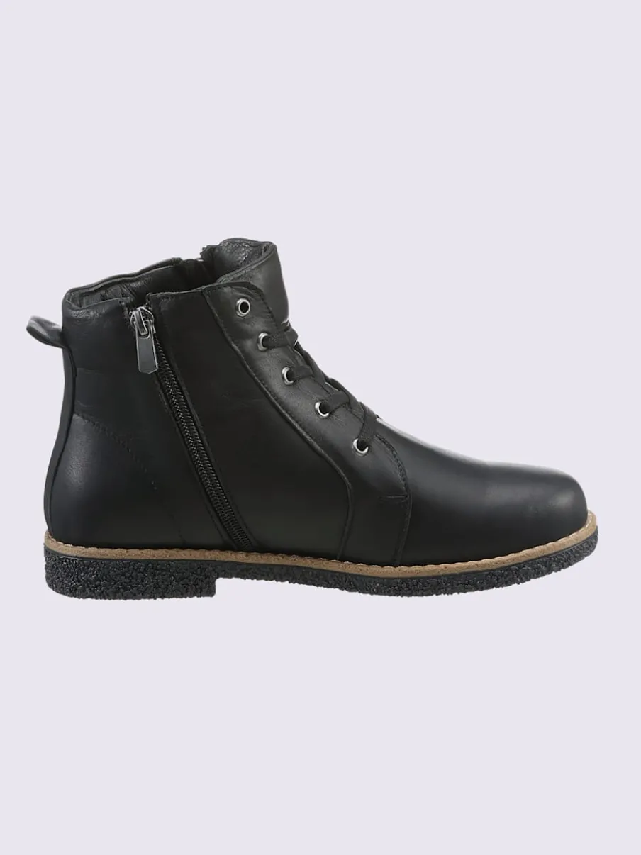 Bottines à lacets cuir nappa de vache