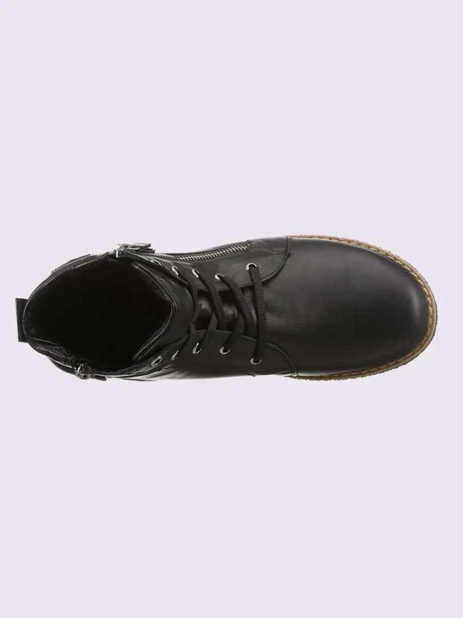 Bottines à lacets cuir nappa de vache
