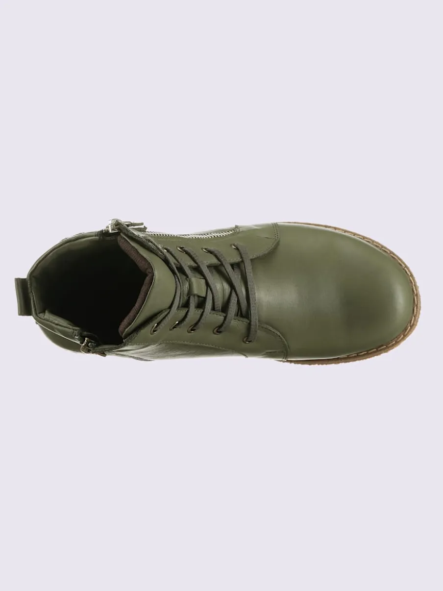 Bottines à lacets cuir nappa de vache