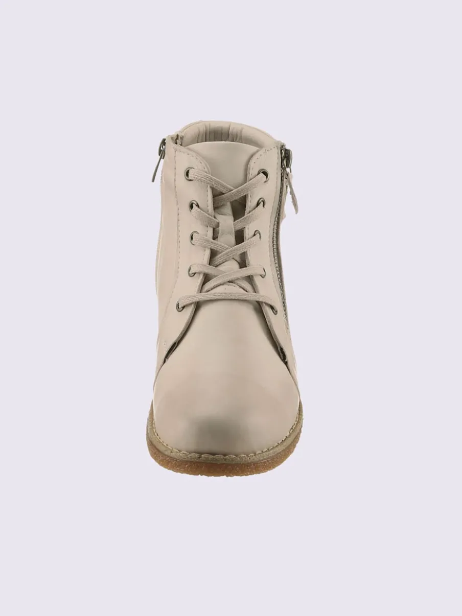 Bottines à lacets cuir nappa de vache