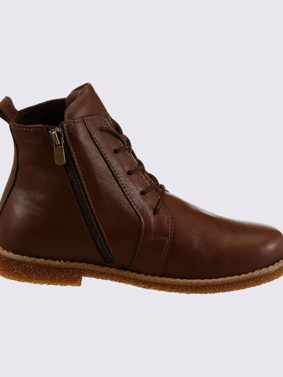 Bottines à lacets cuir nappa de vache