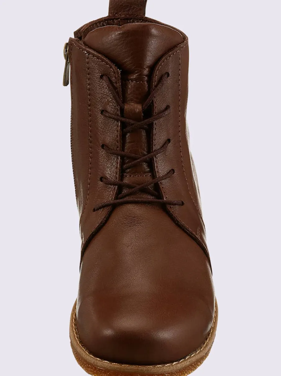 Bottines à lacets cuir nappa de vache