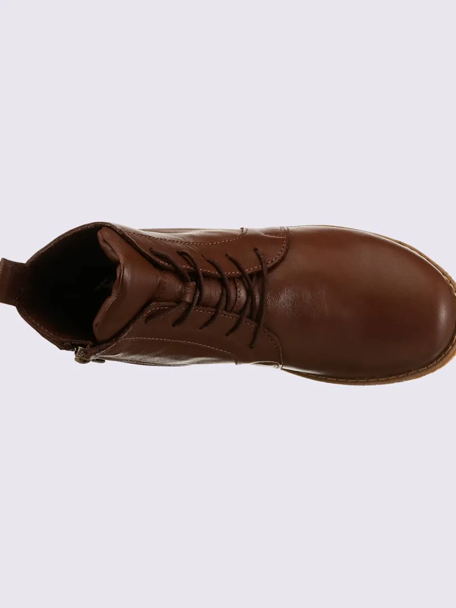 Bottines à lacets cuir nappa de vache