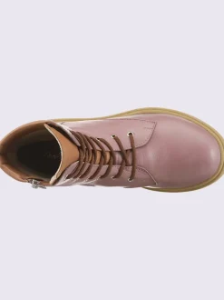 Bottines à lacets cuir nappa de vache