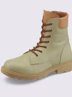 Bottines à lacets cuir nappa de vache