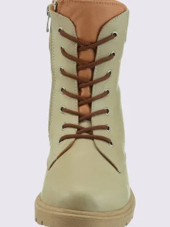 Bottines à lacets cuir nappa de vache