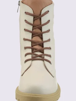Bottines à lacets cuir nappa de vache