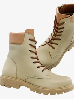Bottines à lacets cuir nappa de vache