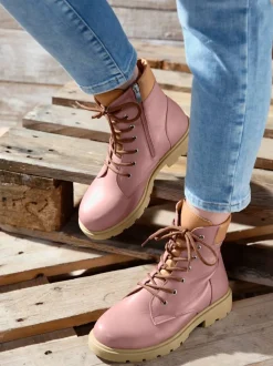 Bottines à lacets cuir nappa de vache