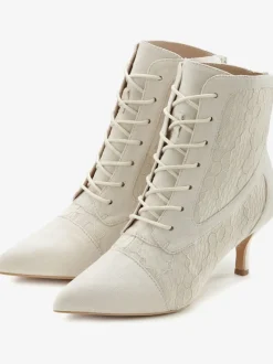 Bottines à lacets détails en dentelle tendance