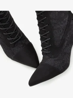 Bottines à lacets détails en dentelle tendance