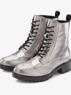 Bottines à lacets en cuir doux