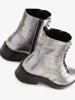 Bottines à lacets en cuir doux