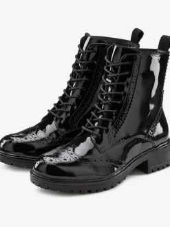 Bottines à lacets en cuir doux