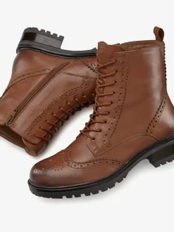Bottines à lacets en cuir doux