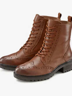 Bottines à lacets en cuir doux
