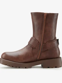 Bottines motardes bottes style motard tendance, avec boucles décoratives et anneau tendance