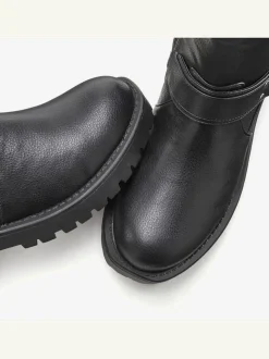 Bottines motardes bottes style motard tendance, avec boucles décoratives et anneau tendance