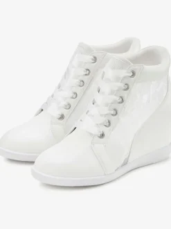 Bottines sneakers élégantes avec empiècement en dentelle tendance, idéales comme chaussures de mariée
