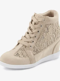 Bottines sneakers élégantes avec empiècement en dentelle tendance