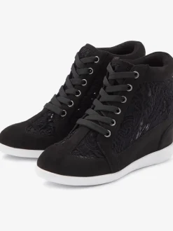Bottines sneakers élégantes avec empiècement en dentelle tendance